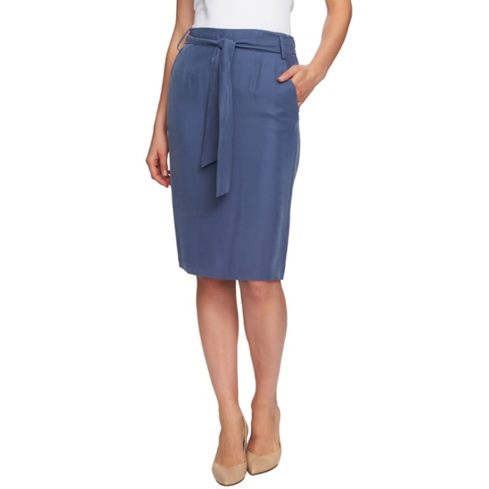 NWT Nordstrom 1.STATE Blue Tie Waist Pencil Skirt